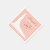 Serviette En Papier Elégant Blush et Gold Mariage Fête des mariées de (Coin)