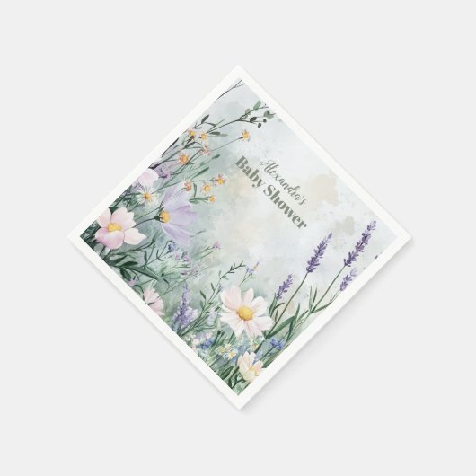 Serviette En Papier Elegant Blush Floral Baby in Bloom (Coin)