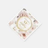 Serviette En Papier Élégant Blush Gold 90 Anniversaire serviettes Text (Coin)