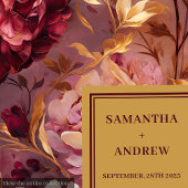 Serviette En Papier Élégant Blush Gold Burgundy Papier Mariage Napkins