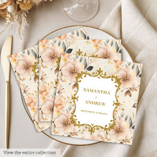 Serviette En Papier Élégant Blush Gold Mariage papier serviettes