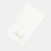 Serviette En Papier Élégant Blush & Gold Monogram Mariage Swash (Coin)