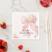 Serviette En Papier Elegant Blush Pink Bow Bridal Shower (En situation)