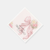 Serviette En Papier Elegant Blush Pink Bow Bridal Shower (Coin)