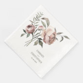 Serviette En Papier Elégant Blush Ranunculus & Rose Vintage (Coin)