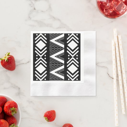 Serviette En Papier Élégant Bogolan Africain Design Papier Napkins (En situation)