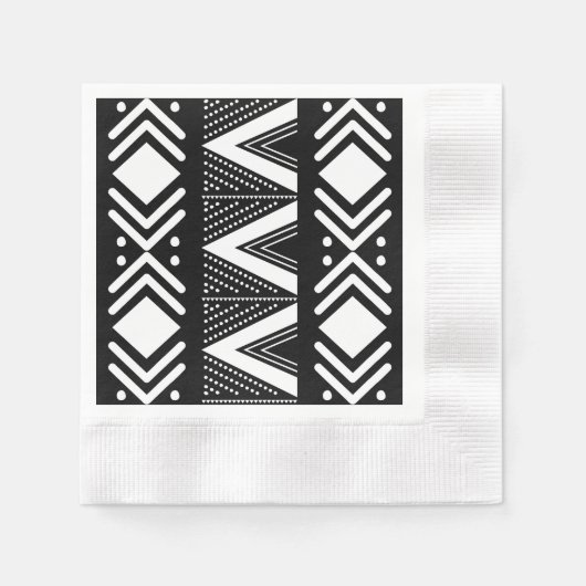 Serviette En Papier Élégant Bogolan Africain Design Papier Napkins (Devant)
