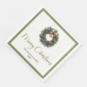 Serviette En Papier Elegant Bohemian Pine Wreath Festive Holiday  (Coin)