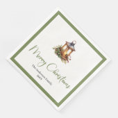 Serviette En Papier Elegant Bohemian Rustic Christmas Lantern Napkins (Coin)