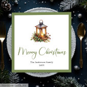Serviette En Papier Elegant Bohemian Rustic Christmas Lantern Napkins