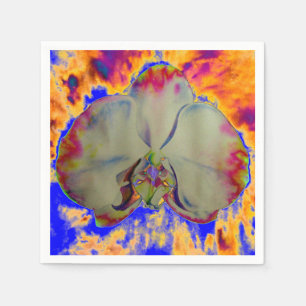 Serviette En Papier Elégant boho abstrait aquarelle orchidée peinture