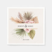 Serviette En Papier Elégant, Boho, Beige & Earth Tones Mariage (Devant)