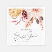 Serviette En Papier Elégant Boho Chic Aquarelle Fête des mariées flora (Devant)