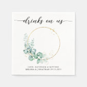 Serviette En Papier Elégant Boho Chic Boissons Sur Nous Chien Photo Ma (Devant)