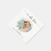 Serviette En Papier Elegant Boho Chic I Do Too Pet Chien Photo Mariage (Coin)