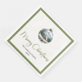 Serviette En Papier Elegant Boho Christmas Scene Botanical Dinner  (Coin)