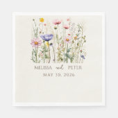 Serviette En Papier Elegant Boho Fleur sauvage Faire-part de mariage (Devant)