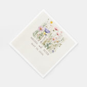 Serviette En Papier Elegant Boho Fleur sauvage Faire-part de mariage (Coin)