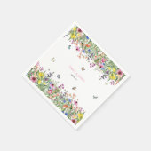 Serviette En Papier Elegant Boho Fleur sauvage Mariage (Coin)