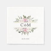 Serviette En Papier Élégant Boho Floral (Devant)