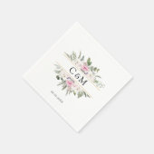 Serviette En Papier Élégant Boho Floral (Coin)
