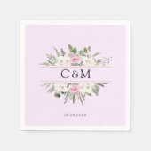 Serviette En Papier Élégant Boho Floral (Devant)