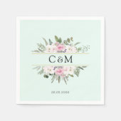 Serviette En Papier Élégant Boho Floral (Devant)