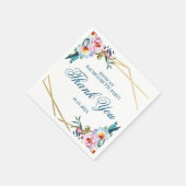 Serviette En Papier Elégant Boho Floral Bachelorette Merci de fin de s (Coin)