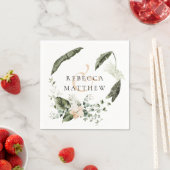 Serviette En Papier Elégant Boho Floral Mariage (En situation)