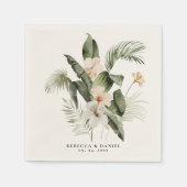 Serviette En Papier Elégant Boho Floral verdure (Devant)