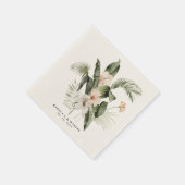 Serviette En Papier Elégant Boho Floral verdure (Coin)