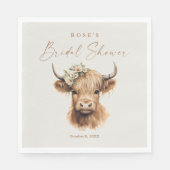 Serviette En Papier Élégant Boho Highland Cow Shower de Mariage (Devant)