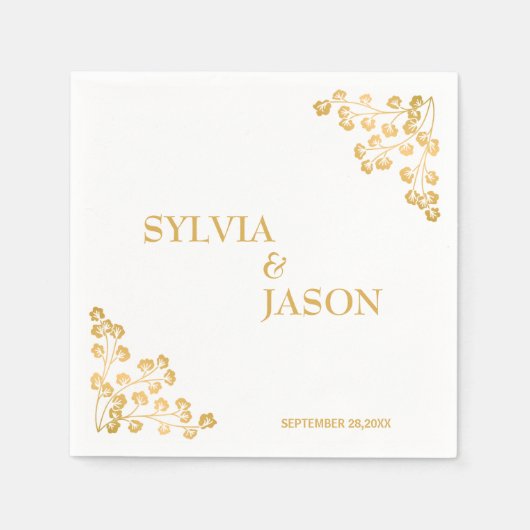 Serviette En Papier Élégant Boho Mariage Cocktail Papier (Devant)