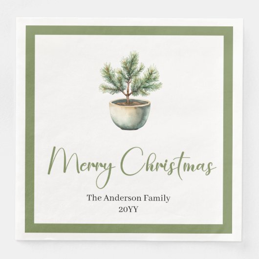 Serviette En Papier Elegant Boho Minimalist Christmas Tree Table (Devant)