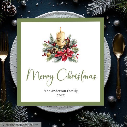 Serviette En Papier Elegant Boho Neutral Colors Christmas Wreath 