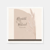 Serviette En Papier Elégant Boho Pampas Grass Mariage moderne (Devant)