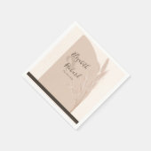 Serviette En Papier Elégant Boho Pampas Grass Mariage moderne (Coin)