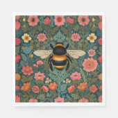 Serviette En Papier Elegant boho retro bumblebee spring florals (Devant)
