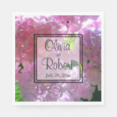 Serviette En Papier Élégant boho rose florales fleurs hydrangées (Devant)