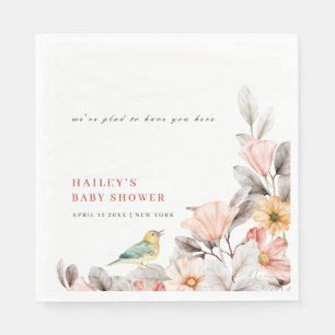 Serviette En Papier Elegant Boho Rustic Fleur sauvage Baby shower