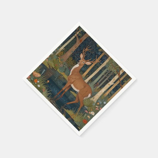 Serviette En Papier Élégant boho rustique bois cerf de forêt (Coin)