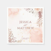 Serviette En Papier Elégant Boho Style Rose Rose Floral Accueil (Devant)