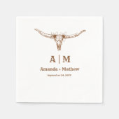 Serviette En Papier Élégant Boho Western Cowboy Mariage (Devant)