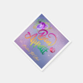 Serviette En Papier Élégant Bon Appetit Citation Floral Personnalisé (Coin)