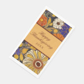 Serviette En Papier Élégant Bon thanksgiving Floral (Coin)