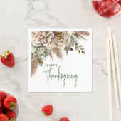 Serviette En Papier Elégant Bon thanksgiving Floral Boho (En situation)
