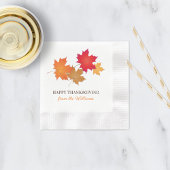 Serviette En Papier Élégant Bon thanksgiving orange Feuilles d'automne