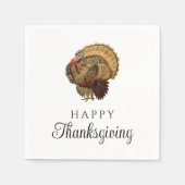 Serviette En Papier Elégant Bon thanksgiving Vintage Turquie (Devant)