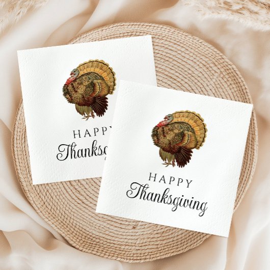 Serviette En Papier Elégant Bon thanksgiving Vintage Turquie