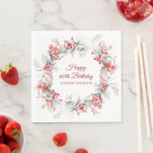 Serviette En Papier Elégant Botanique de Berry d'hiver 60e anniversair (En situation)